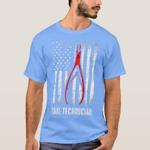 Nail Technician Flag Tools US Nail Tech Artist T-Shirt