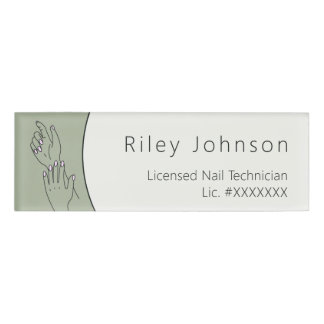 Nail Technician ID Name Tag Licensed Nail Tech