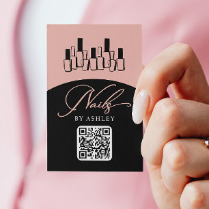 Nail Technician Modern QR Code Photo  Business Card