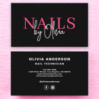 Nail Technician Modern Typography Hot Pink