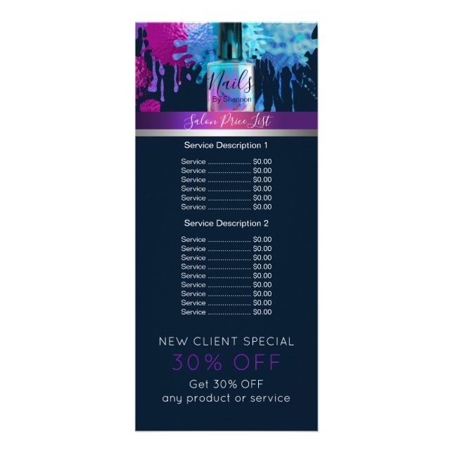 Nail technician Nail Polish Design Rack Card (Front)