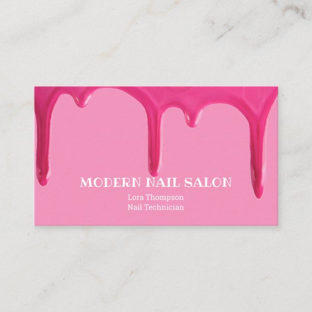 Nail Technician Polish Drip Business Card (Front)