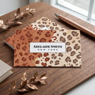 Nail Technician QR CODE Animal Skin Leopard Spot Business Card