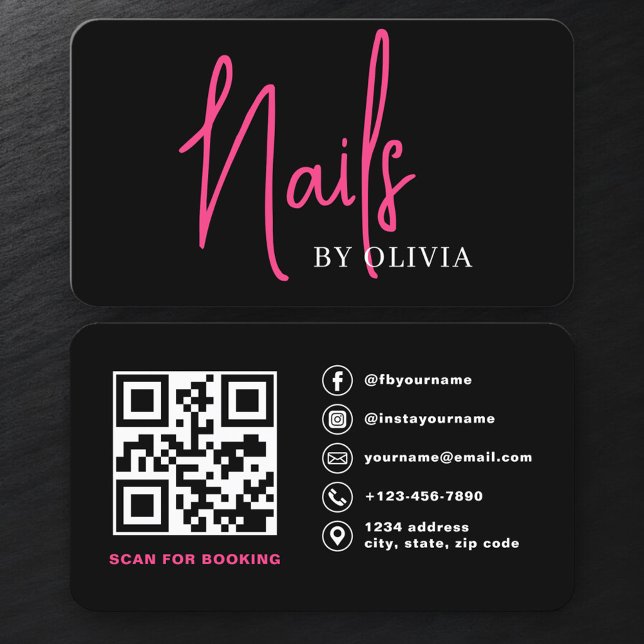 Nail Technician QR Code Booking Business Card (Creator Uploaded)