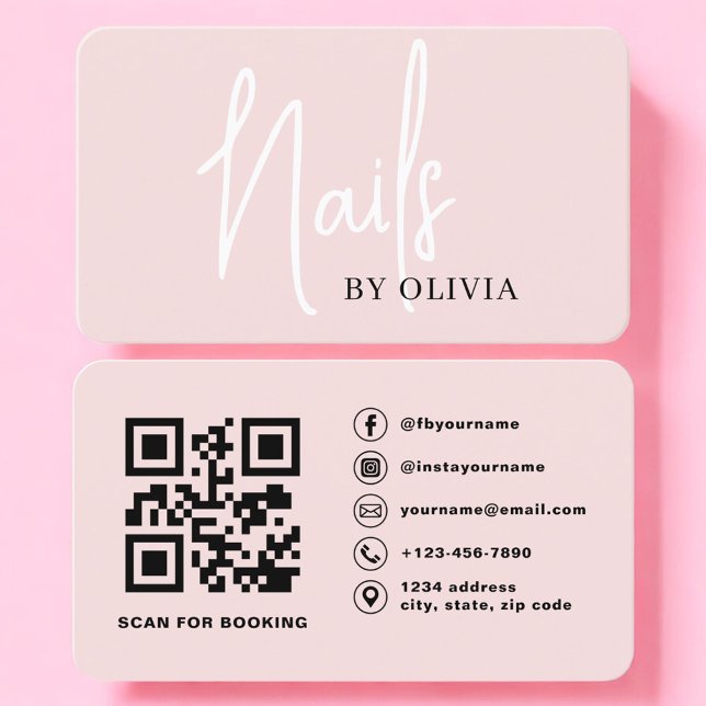 Nail Technician QR Code Booking Business Card (Creator Uploaded)