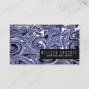 Nail Technician Salon Artist Marble Swirls Business Card