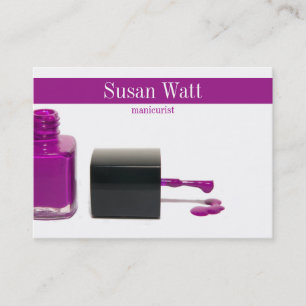 Nail Technician Stripe Business Card