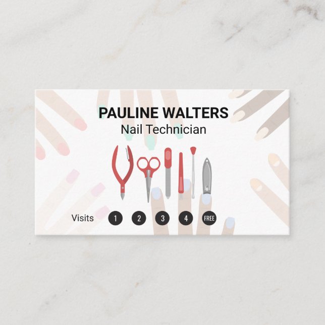 Nail Technician Tools | Loyalty Cards (Front)