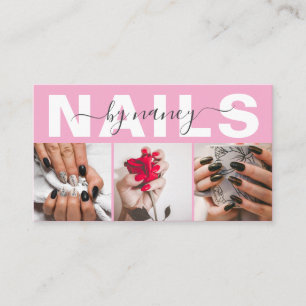 Nail Technician Typography Photo Qr Code Logo  Business Card