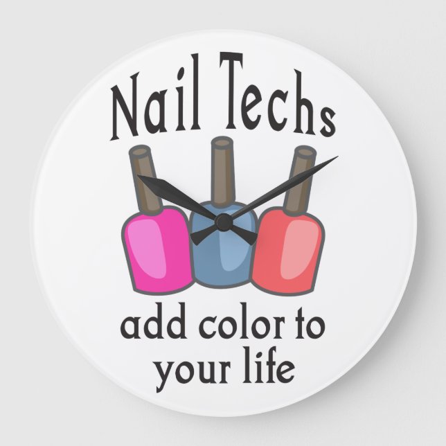 Nail Techs Large Clock (Front)