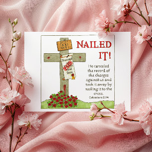 Nailed It Cross Inspirational Postcard