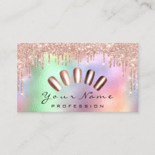 Nails Art Glitter Holographic Manicure Drips Business Card