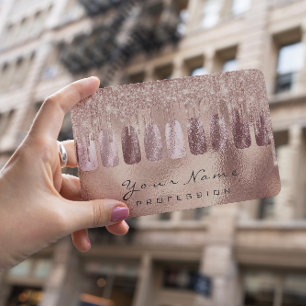 Nails Art Glitter Skinny Rose Gold Manicure Spark Business Card