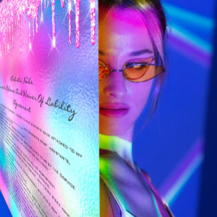 Nails Artist Liability Waiver Rose Pink Drips Flyer