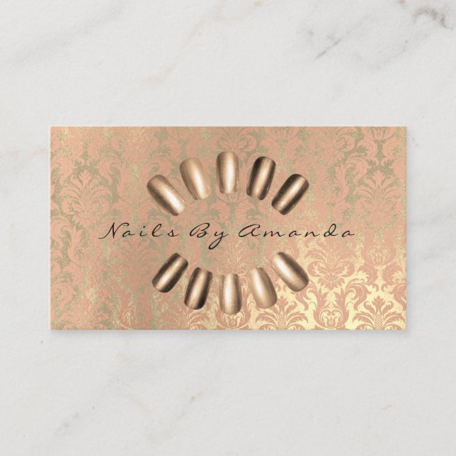 Nails Artist Makeup Appointment Card Royal Sepia (Front)