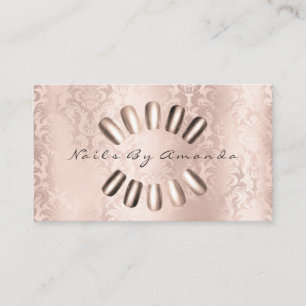 Nails Artist Makeup Damask Pearly Rose Appointment Card