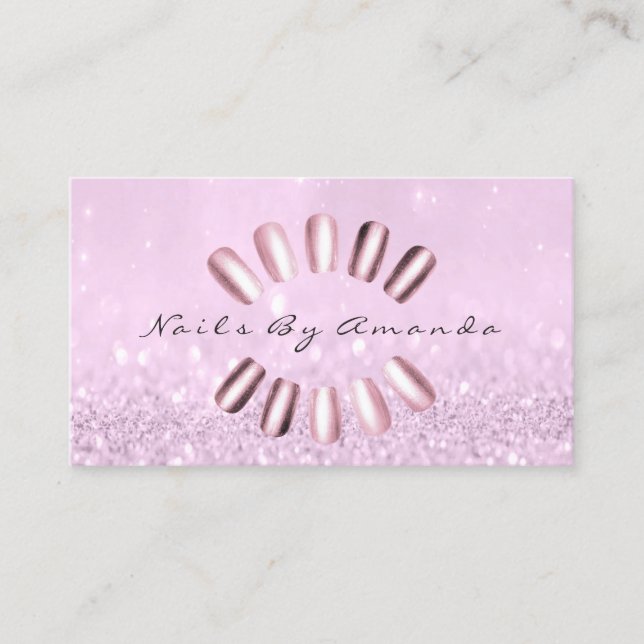 Nails Artist Makeup  Lavender Pink Appointment Card (Front)