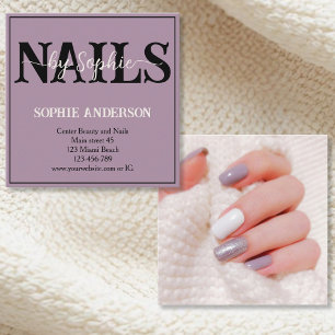 Nails by custom photo square business card