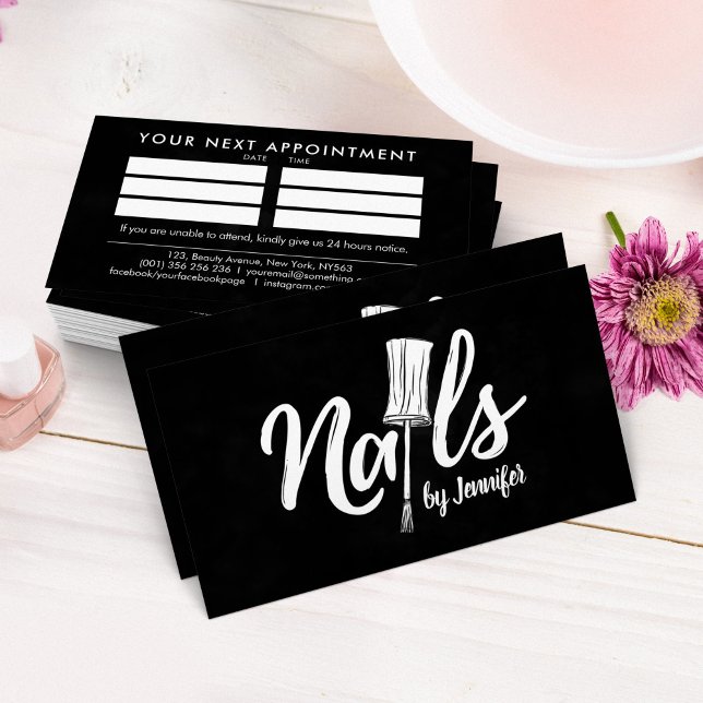 Nails by - Original Text logo Drawing - White Business Card (Creator Uploaded)