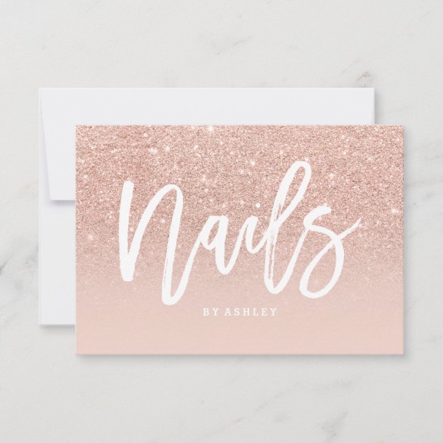 Nails certificate typography blush rose gold (Front)