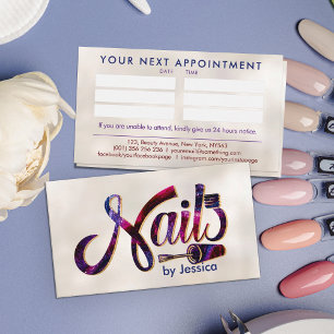 Nails Logo graphic - Colorful Glitter Nail Polish Business Card