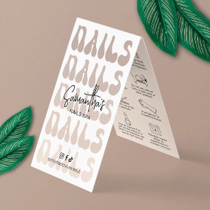 Nails Manicure Aftercare Retro Beige Logo Nail Spa Business Card