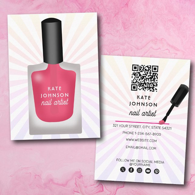 Nails Manicure Pedicure Beauty Nail Artist Modern Business Card (Nails Manicure Pedicure Beauty Nail Artist Modern Business Card)