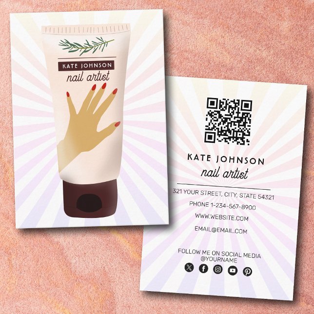 Nails Manicure Pedicure Beauty Nail Artist Unique Business Card (Nails Manicure Pedicure Beauty Nail Artist Unique Business Card)