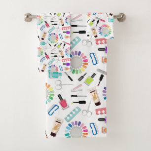 Nails Manicure Pedicure Beauty Salon Bath Towel Set