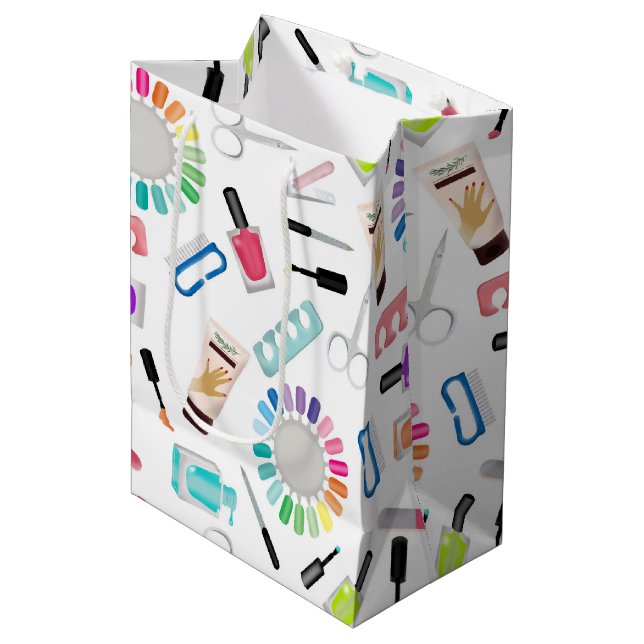 Nails Manicure Pedicure Beauty Salon  Medium Gift Bag (Front Angled)