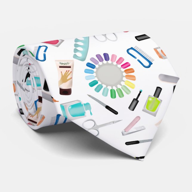 Nails Manicure Pedicure Beauty Salon  Tie (Rolled)