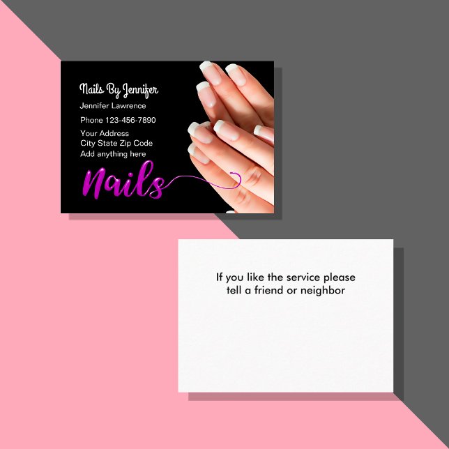 Nails Manicure Stylish Business Card (Creator Uploaded)