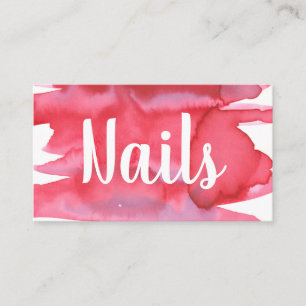 Nails Nail Technician Watercolor  Business Card