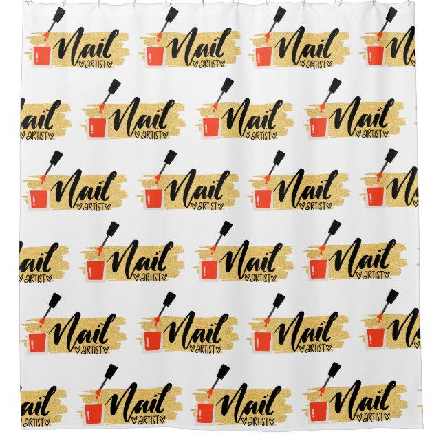nails quote nails polish salon decorating ideas shower curtain (Front)