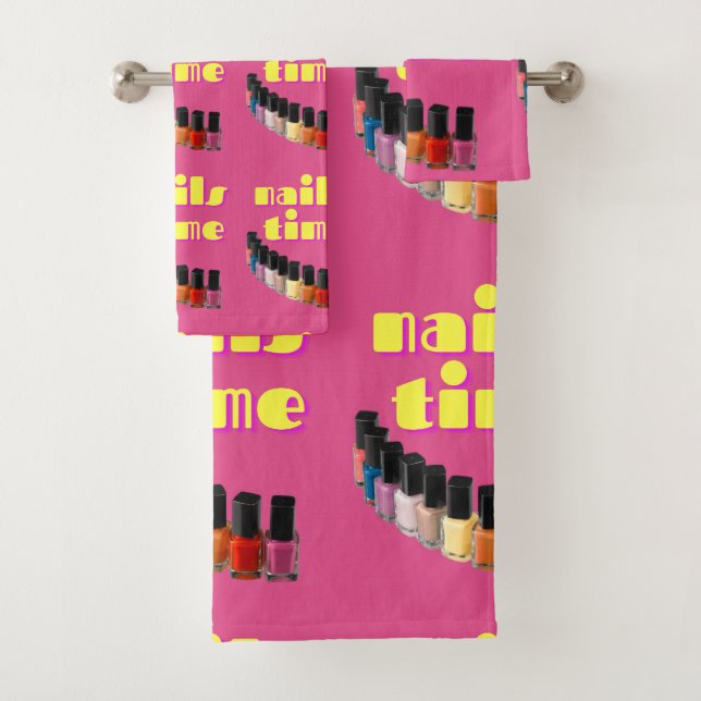 nails salon decorating style  bath towel set (Insitu)