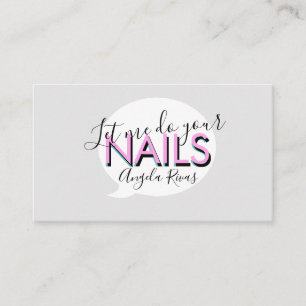 Nails Salon Quote Pink Business Card