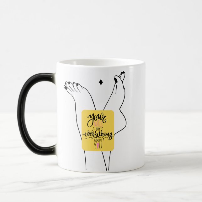 NAILS SALON QUOTE STYLE MAGIC MUG (Left)
