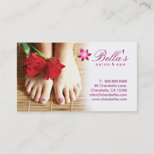 Nails Salon Spa Pedicure Flower Purple Business Card