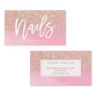 Nails script rose gold glitter pink watercolor