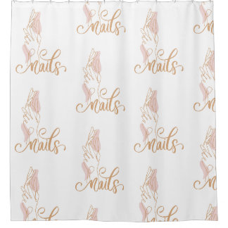 nails shower curtain