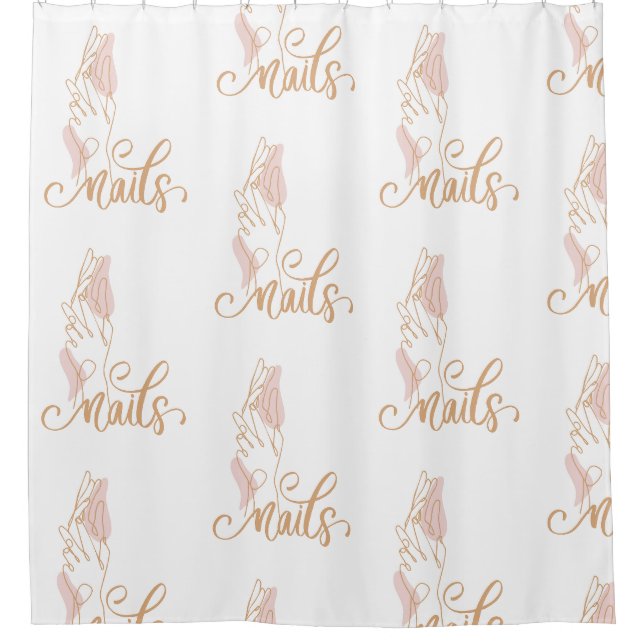 nails shower curtain (Front)