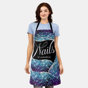 Nails Sparkly Typography  Apron