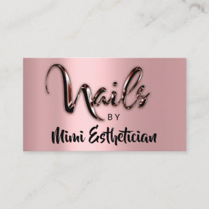 Nails Studio Artist Nails Logo Script Rose Brown Business Card