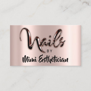Nails Studio Artist Nails Script Logo Rose Brown Business Card