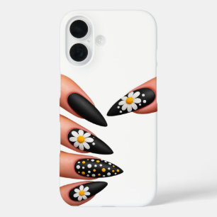 Nails style black iPhone 16 case