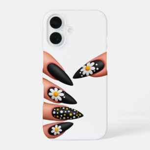 Nails style black iPhone 16 case
