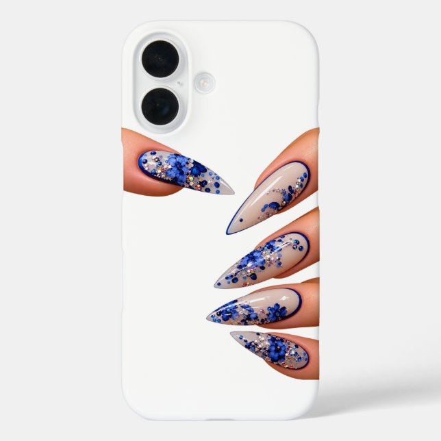 Nails style blue Case-Mate iPhone case (Back)
