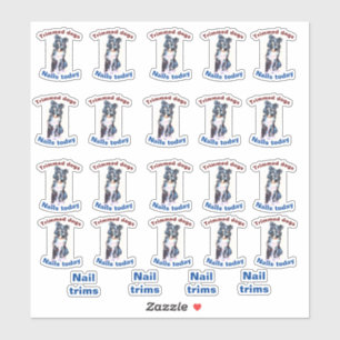 nails trimmed dog sticker