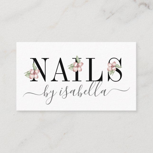 Nails Typography Business Card (Front)