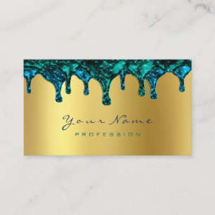Nails Wax Epilation Depilation Gold Blue Teal Navy Business Card